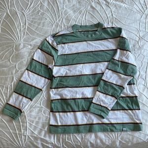 green striped long sleeve tee shirt